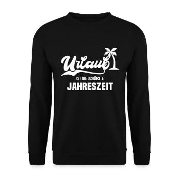 Urlaub Urlauber Palme Spruch - Unisex Pullover - Schwarz - Vorne - Alina (178cm) & Michal (187cm)