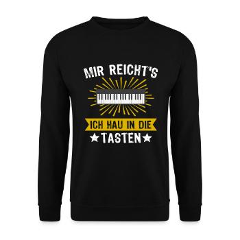 Keyboarder Pianist Piano Mir reichts Spruch - Unisex Pullover - Schwarz - Vorne - Alina (178cm) & Michal (187cm)