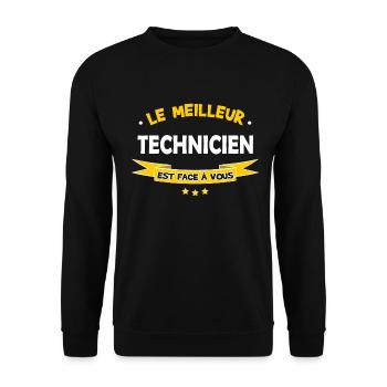 Technicien - Sweat-shirt Unisexe - noir - Devant - Alina (178cm) & Michal (187cm)