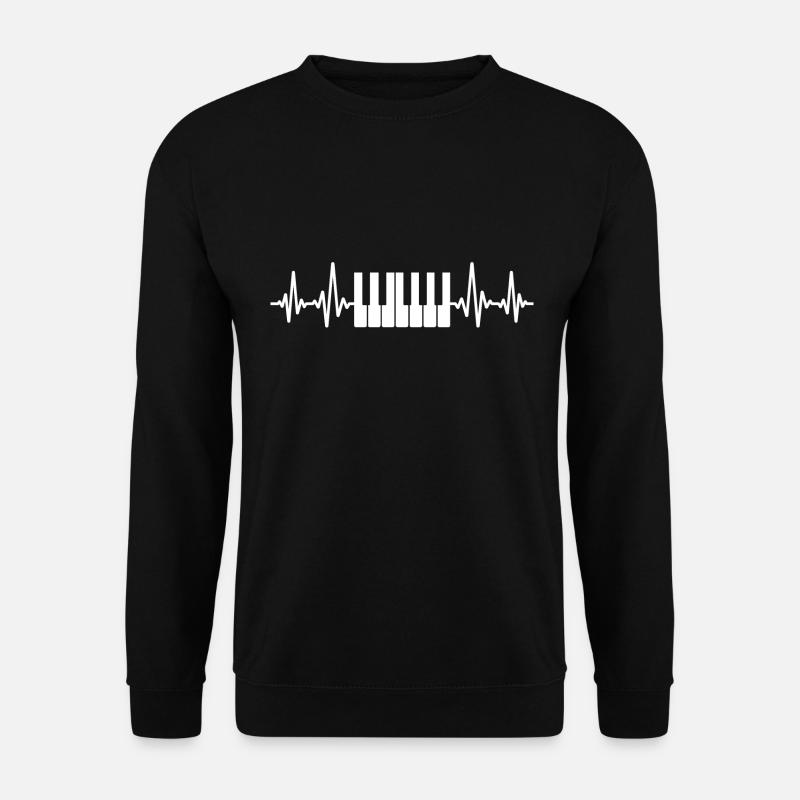 Piano Klavier Keyboard Geschenk EKG - Unisex Pullover - Schwarz