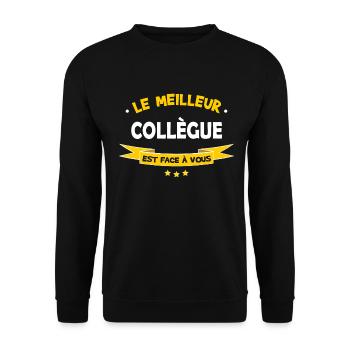 Collègue de travail cadeau humour de bureau - Sweat-shirt Unisexe - noir - Devant - Alina (178cm) & Michal (187cm)