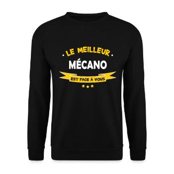 meilleur mécano cadeau humour mécanicien - Sweat-shirt Unisexe - noir - Devant - Alina (178cm) & Michal (187cm)