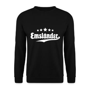 Emsländer Emsland Geschenk - Unisex Pullover - Schwarz - Vorne - Alina (178cm) & Michal (187cm)