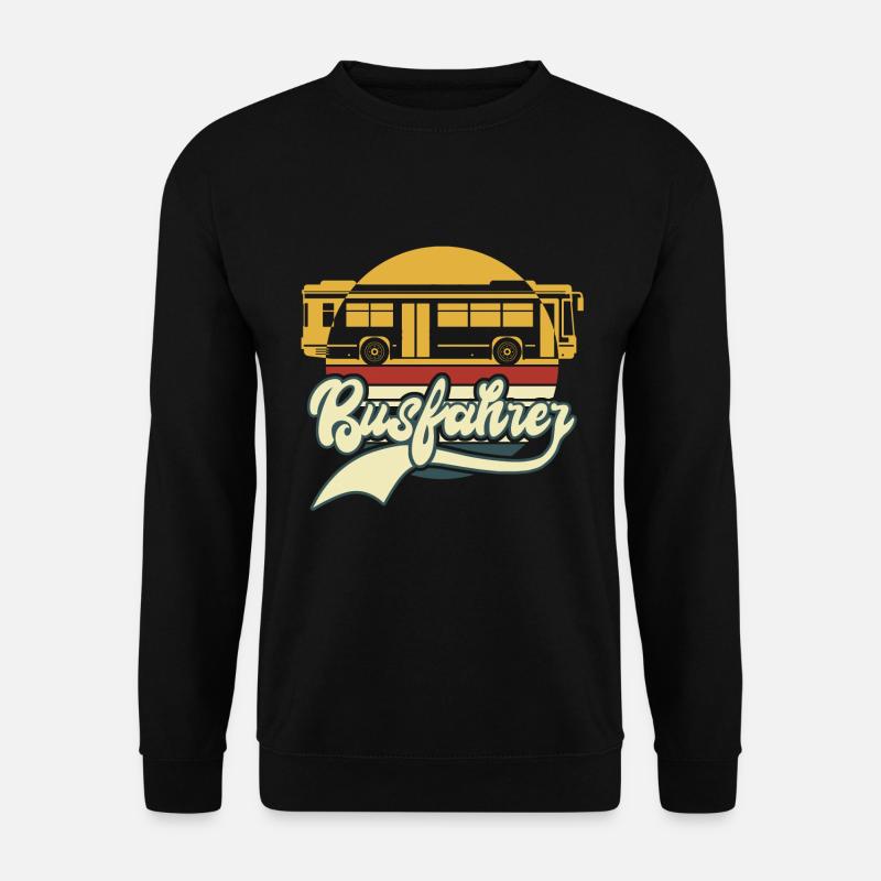 Busfahrer Retro Bus Geschenk - Unisex Pullover - Schwarz