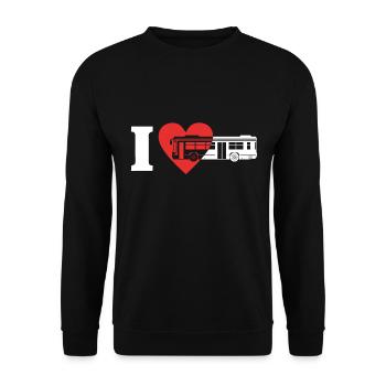 Bus bus driver I love buses gift - Unisex Sweatshirt - black - Front - Alina (178cm) & Michal (187cm)