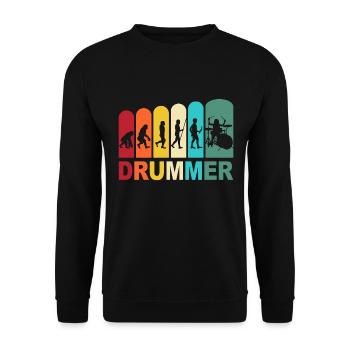 Drummer Evolution Drummer Drums Batterie - Sweat-shirt Unisexe - noir - Devant - Alina (178cm) & Michal (187cm)