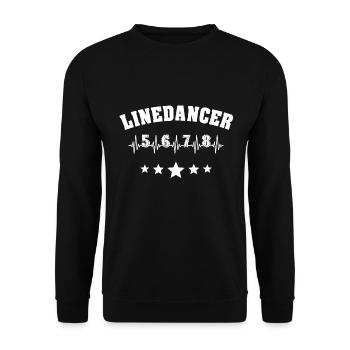 Linedancer Line dance Linedancing EKG - Unisex Pullover - Schwarz - Vorne - Alina (178cm) & Michal (187cm)