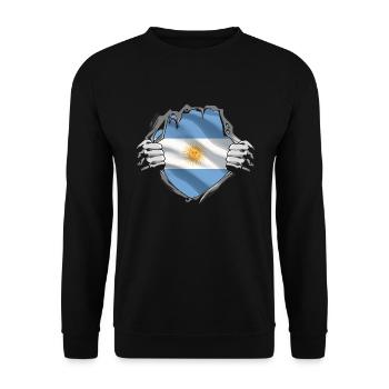 Argentine Drapeau Amérique du Sud Drapeau argentin - Sweat-shirt Unisexe - noir - Devant - Alina (178cm) & Michal (187cm)