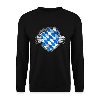 Drapeau bavarois d’occasion Look Drapeau bavarois Vintage - Sweat-shirt Unisexe - noir - Devant - Alina (178cm) & Michal (187cm)