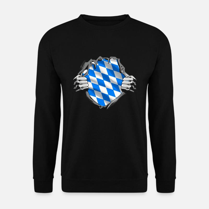 Bayern Flagge Used Look Bayerische Fahne Vintage - Unisex Pullover - Schwarz