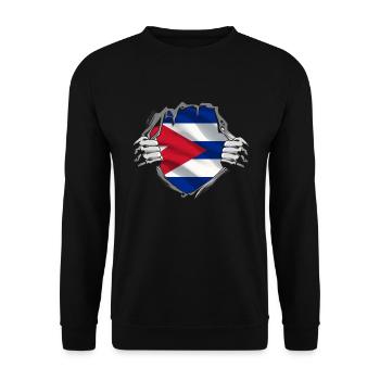 Cuba Flag Caraïbes Vacances Cuba Voyage La Havane - Sweat-shirt Unisexe - noir - Devant - Alina (178cm) & Michal (187cm)