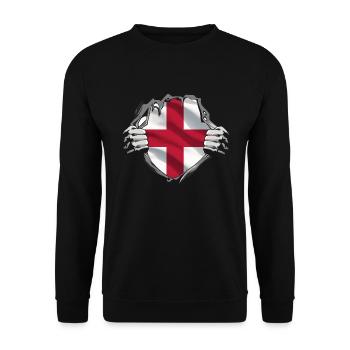 Drapeau d’Angleterre Vintage Drapeau Anglais Utilisé Look - Sweat-shirt Unisexe - noir - Devant - Alina (178cm) & Michal (187cm)