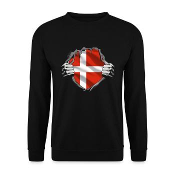 Danemark Drapeau Scandinavie Drapeau danois Voyage - Sweat-shirt Unisexe - noir - Devant - Alina (178cm) & Michal (187cm)