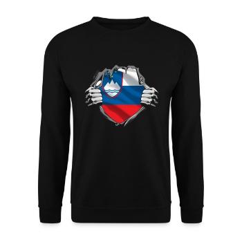 Slovenia Flag Balkan Slovenian Flag Vintage - Unisex Sweatshirt - black - Front - Alina (178cm) & Michal (187cm)