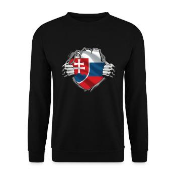 Slovakia Flag Vintage Slovak Flag Home - Unisex Sweatshirt - black - Front - Alina (178cm) & Michal (187cm)