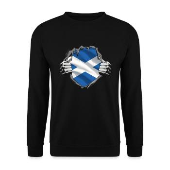 Schottland Flagge Schottische Fahne Alba GB UK - Unisex Pullover - Schwarz - Vorne - Alina (178cm) & Michal (187cm)