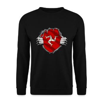 Drapeau de l’île de Man Drapeau de l’île de Man - Sweat-shirt Unisexe - noir - Devant - Alina (178cm) & Michal (187cm)