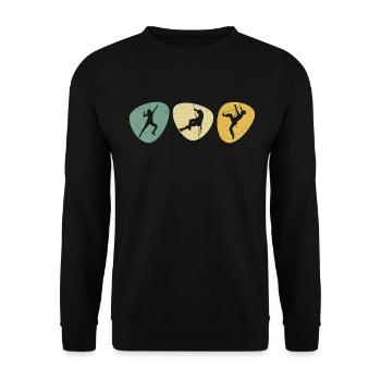 Climbing Climbers Climbing Hall Boulder Bouldering - Unisex Sweatshirt - black - Front - Alina (178cm) & Michal (187cm)