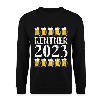 Abschiedsgeschenk Kollege Rente Männer Rentner - Unisex Pullover - Schwarz - Vorne - Alina (178cm) & Michal (187cm)