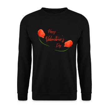 valentines day poppy - Unisex Pullover - Schwarz - Vorne - Alina (178cm) & Michal (187cm)