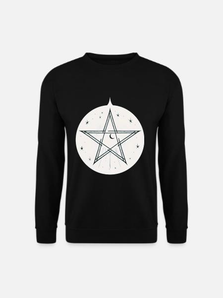 Magisches Pentagramm mit Sternen und Mond - Unisex Pullover - Schwarz