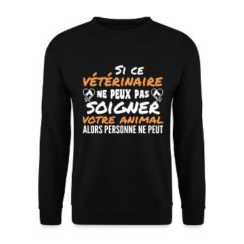 Tierarzt Geschenk Humor - Unisex Pullover - Schwarz - Vorne - Alina (178cm) & Michal (187cm)
