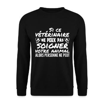 Tierarzt Geschenk Humor - Unisex Pullover - Schwarz - Vorne - Alina (178cm) & Michal (187cm)