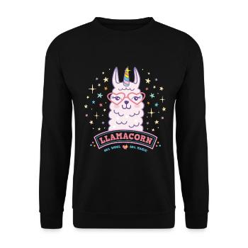 Cadeau de licorne de lama rose Llamacorn Lamacorn - Sweat-shirt Unisexe - noir - Devant - Alina (178cm) & Michal (187cm)