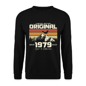 1979 né anniversaire Vintage cadeau Vintage - Sweat-shirt Unisexe - noir - Devant - Alina (178cm) & Michal (187cm)
