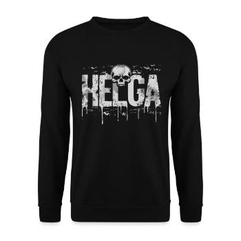 Heavy Metal Helga - Unisex Pullover - Schwarz - Vorne - Alina (178cm) & Michal (187cm)