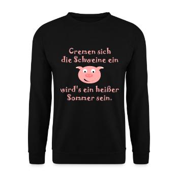 The pigs put on cream - Unisex Sweatshirt - black - Front - Alina (178cm) & Michal (187cm)