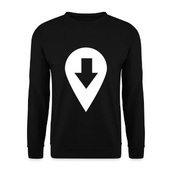 Vessie emplacement avec flèche vers le bas - Téléchargement - Sweat-shirt Unisexe - noir - Devant - Alina (178cm) & Michal (187cm)