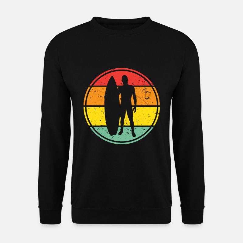Retro Surfer Silhouette - Unisex Pullover - Schwarz