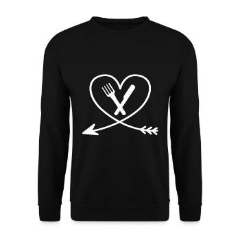Couteau flèche fourchette et nourriture fourchette - Sweat-shirt Unisexe - noir - Devant - Alina (178cm) & Michal (187cm)