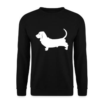Basset Hound - Unisex Sweatshirt - black - Front - Alina (178cm) & Michal (187cm)
