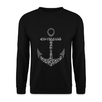 Ancre faite de petites ancres - Sweat-shirt Unisexe - noir - Devant - Alina (178cm) & Michal (187cm)