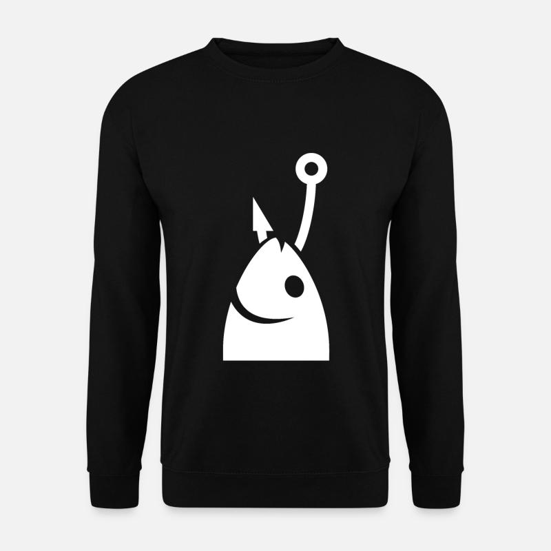 Tête de poisson sur le crochet - Sweat-shirt Unisexe - noir