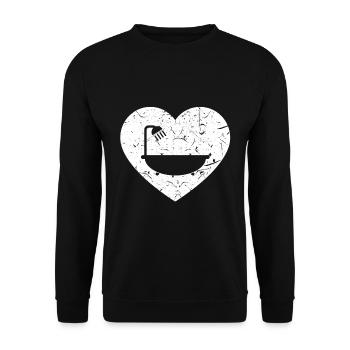 Bathtub in the heart - Unisex Sweatshirt - black - Front - Alina (178cm) & Michal (187cm)