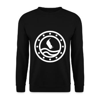 Amrum coat of arms - Unisex Sweatshirt - black - Front - Alina (178cm) & Michal (187cm)