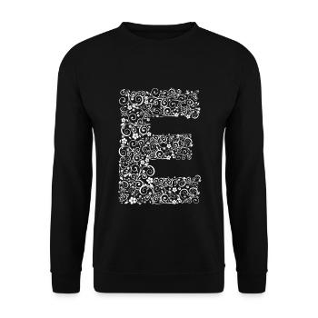 Letter E - Unisex Sweatshirt - black - Front - Alina (178cm) & Michal (187cm)