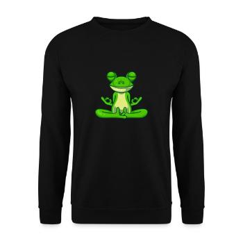 Yoga frog namaste - Unisex Sweatshirt - black - Front - Alina (178cm) & Michal (187cm)