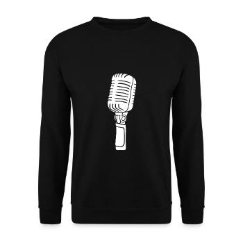 Mikrofon Musiker Singen - Unisex Pullover - Schwarz - Vorne - Alina (178cm) & Michal (187cm)