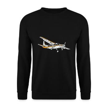 Propeller plane Aviator pilot plane - Unisex Sweatshirt - black - Front - Alina (178cm) & Michal (187cm)