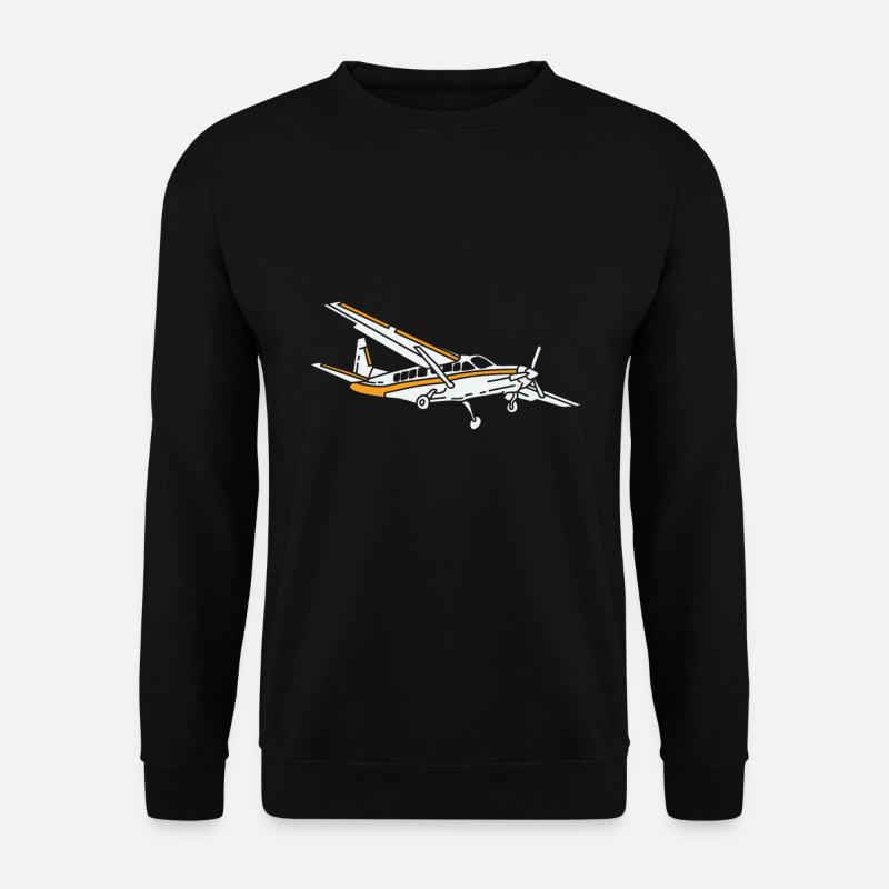Propellerflugzeug Flieger Pilot Flugzeug - Unisex Pullover - Schwarz