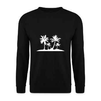 Palmen Strand Insel - Unisex Pullover - Schwarz - Vorne - Alina (178cm) & Michal (187cm)