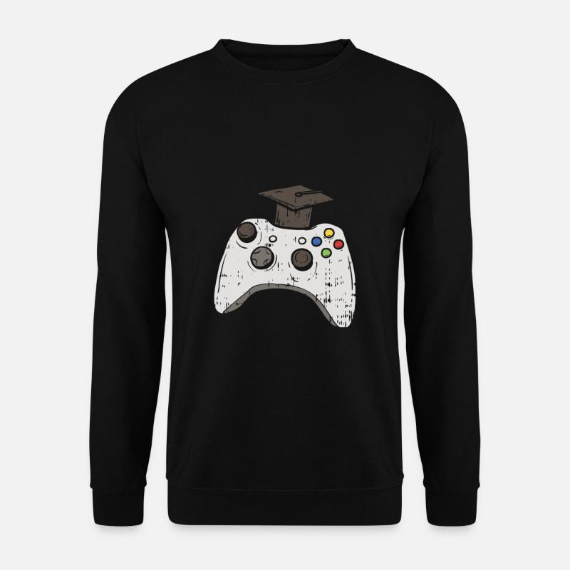 Zocker Gamer Abschluss Hut Gamepad mit Doktorhut - Unisex Pullover - Schwarz