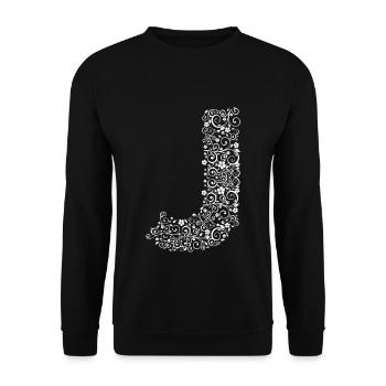 Letter J - Unisex Sweatshirt - black - Front - Alina (178cm) & Michal (187cm)