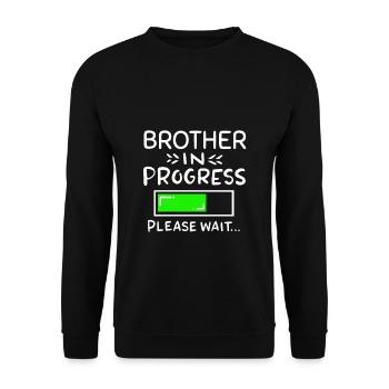 Bruder lädt Schwangerschaft Geburt, Brother in pro - Unisex Pullover - Schwarz - Vorne - Alina (178cm) & Michal (187cm)