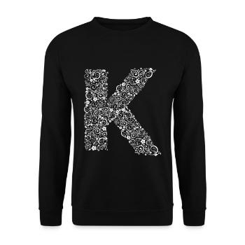 Letter K - Unisex Sweatshirt - black - Front - Alina (178cm) & Michal (187cm)