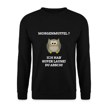 Ich hab_ super Laune. - Unisex Pullover - Schwarz - Vorne - Alina (178cm) & Michal (187cm)